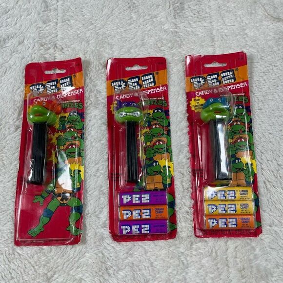 Vintage Teenage Mutant Ninja Turtles Pez Lot Bundle - Michaelangelo Donatello Le - Picture 1 of 4